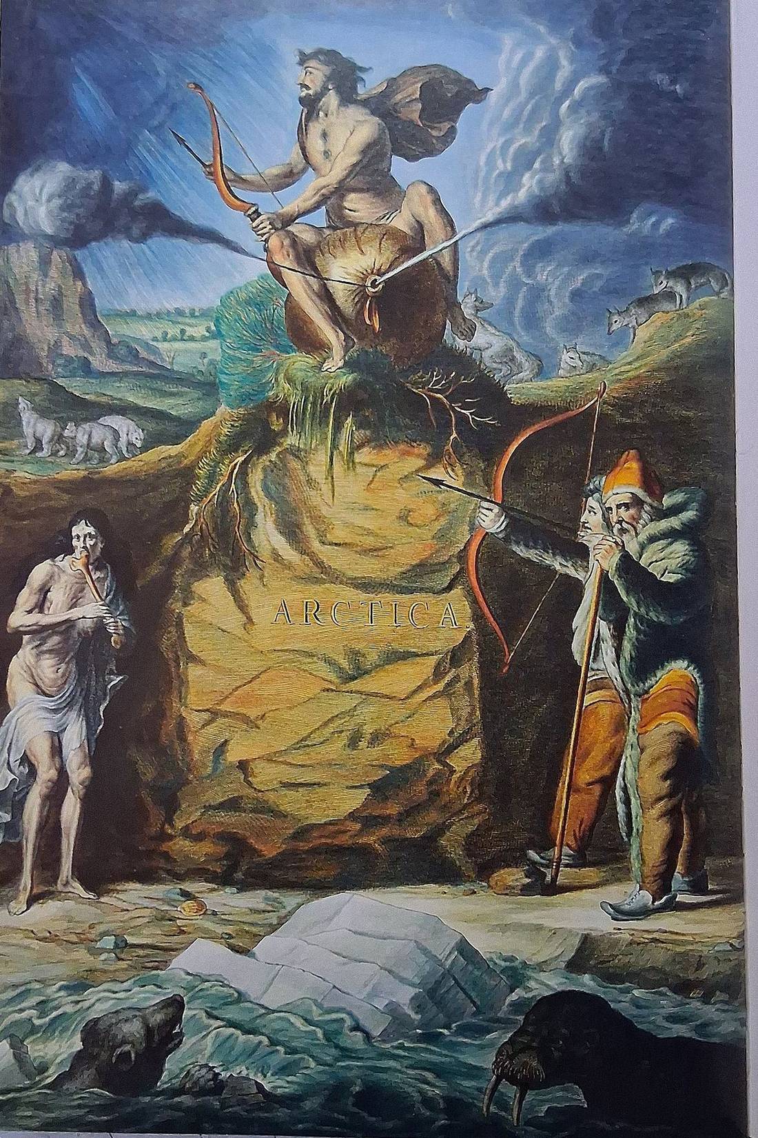 ARCTICA — hand-colored frontispiece from a historic atlas